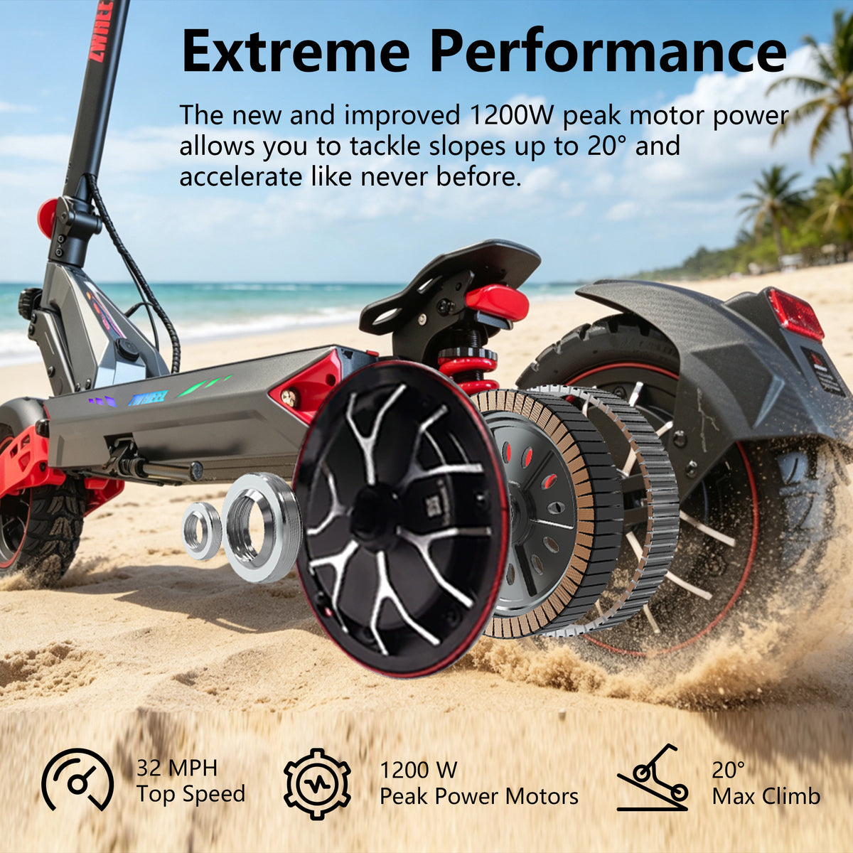 Zwheel ZSB1/D3 single drive 1200W Off-Road E-Scooter