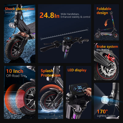 Zwheel ZSD2 /GT1 LITE 2000W*2 Off Road Electric Scooter