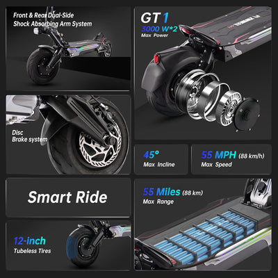 Zwheel ZSE2/GT1 3000W*2 Racing Electric Scooter