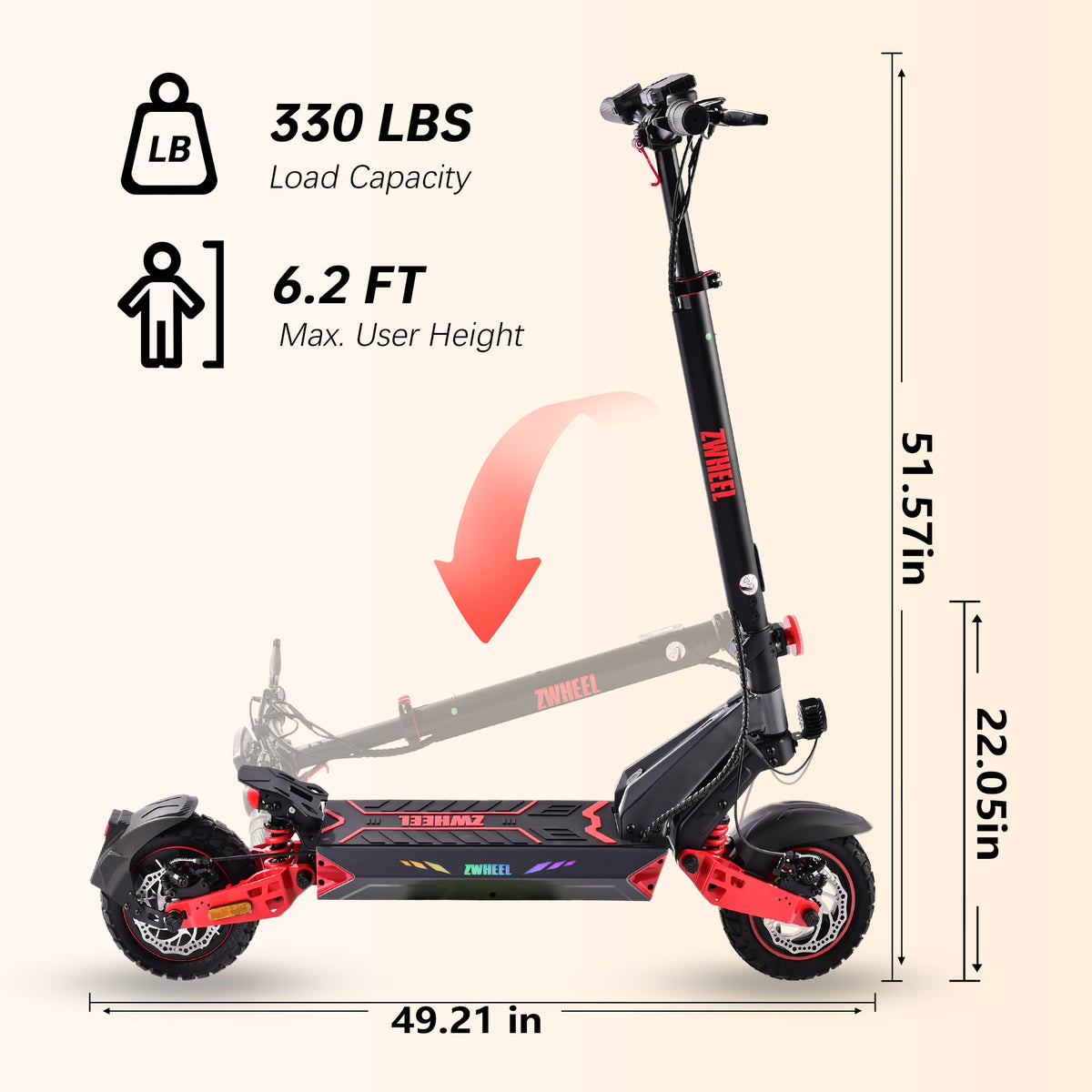 Zwheel ZSB1/D3 single drive 1200W Off-Road E-Scooter
